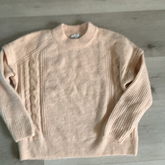 Madewell Plus Cable Havener Pullover Sweater light pink size S Alpaca wool - Picture 16 of 16